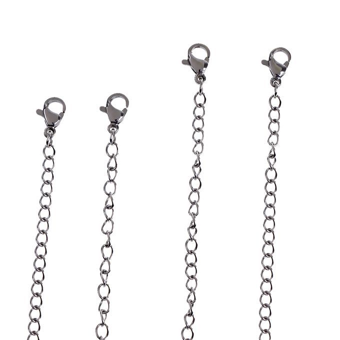 8pc DIY Silver Necklace Extender Jewelry Extension Chain With Lobster