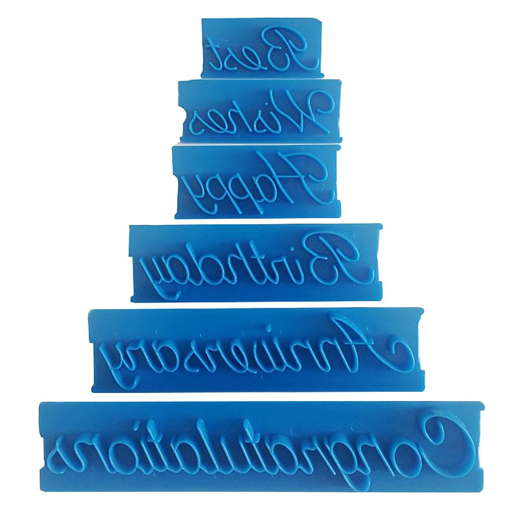 6Pcs Blessing Letter Cake Mold Fondant Chocolate