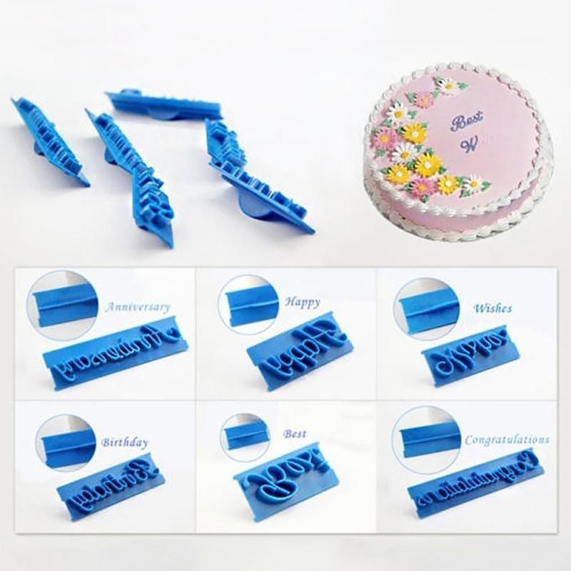 6Pcs Blessing Letter Cake Mold Fondant Chocolate