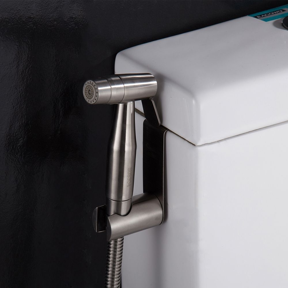 304 Stainless Steel Brushed Nickle Double Water Mode Bidet Sprayer Shattaf Hand Held Shower For Toilet Washing WS024A