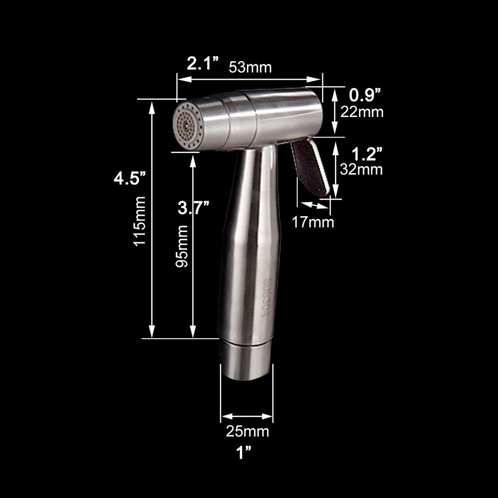 304 Stainless Steel Brushed Nickle Double Water Mode Bidet Sprayer Shattaf Hand Held Shower For Toilet Washing WS024A