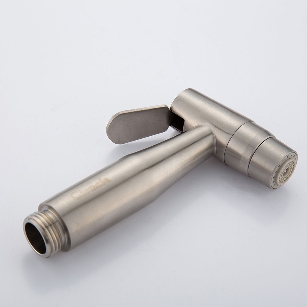 304 Stainless Steel Brushed Nickle Double Water Mode Bidet Sprayer Shattaf Hand Held Shower For Toilet Washing WS024A