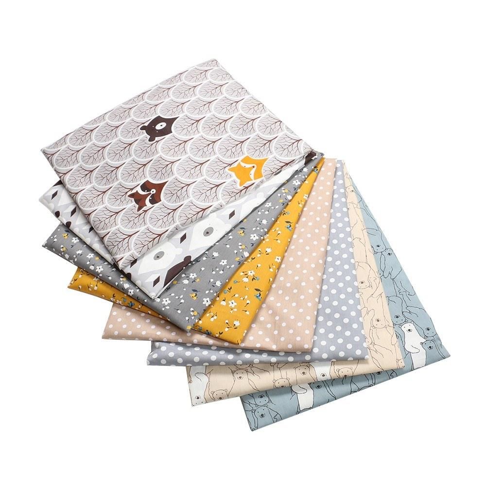 8pcs 40 * 50cm NO Repeat Design Printed Floral Cotton Fabric Suitable for Stitching DIY Sewing