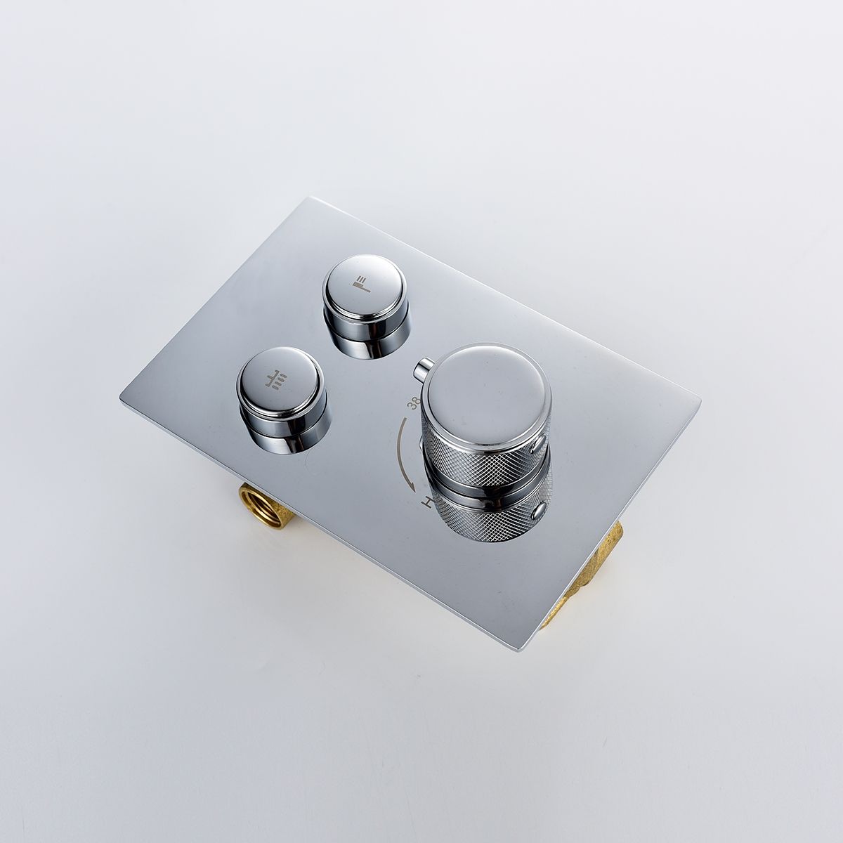 Thermostatic Shower System Wall Mounted Rain Mixer Shower Combo Set With Rough-In Valve Body And Trim, BC314C