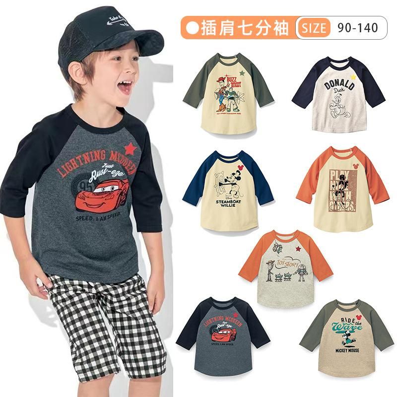 Boys And Girls Baby's Top Cotton Cropped Sleeves T-Shirt Cartoon Thousand Fun Spring And A