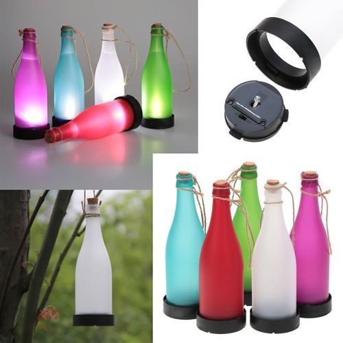 5pcs LED Solar Wine Bottle Lights Garden Light Hanging Lamp Rechargeable For Party Outdoor