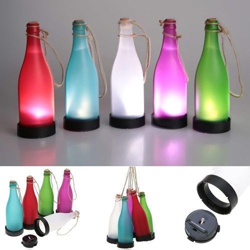 5pcs LED Solar Wine Bottle Lights Garden Light Hanging Lamp Rechargeable For Party Outdoor