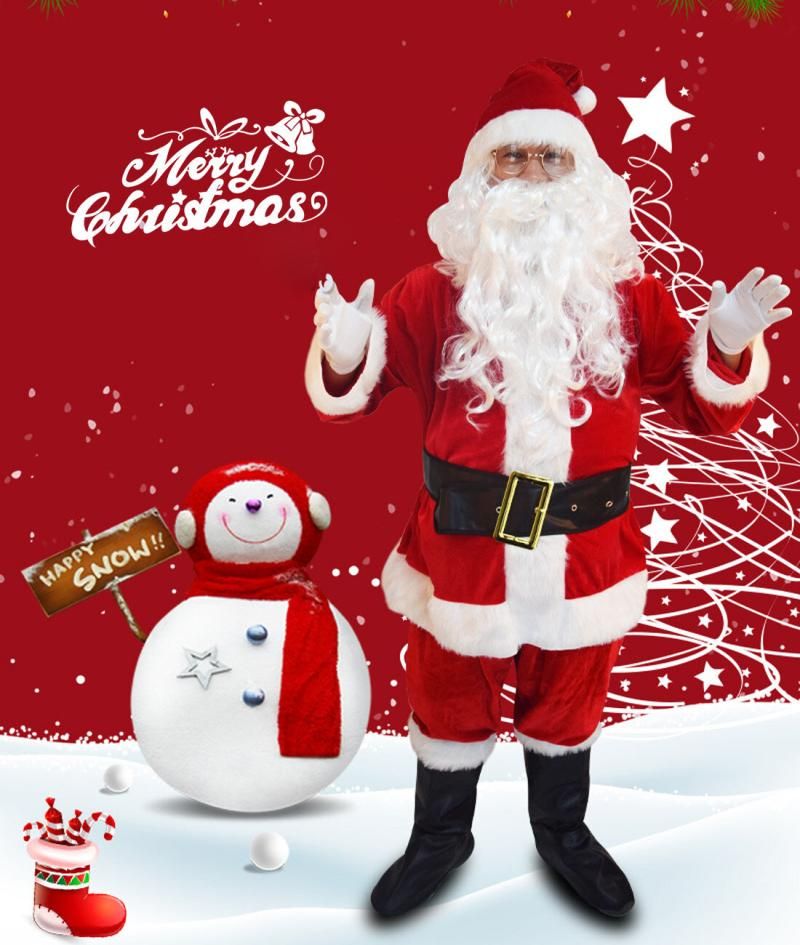 Christmas Adult Santa Claus Costume Cosplay Suit (Size M)