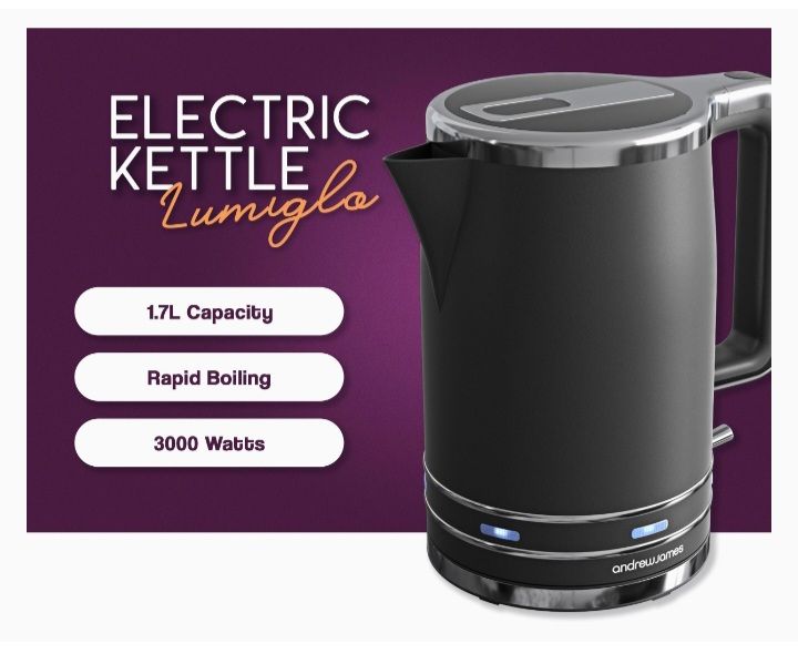 Lumiglo 1.7L Jug Kettle & 2 Slice Toaster With Warming Rack