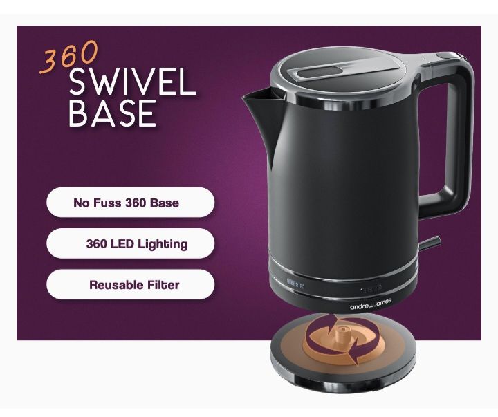Lumiglo 1.7L Jug Kettle & 2 Slice Toaster With Warming Rack