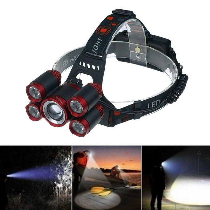 Bright T6 LED  Zoomable Headlight  Hunting Walking Head