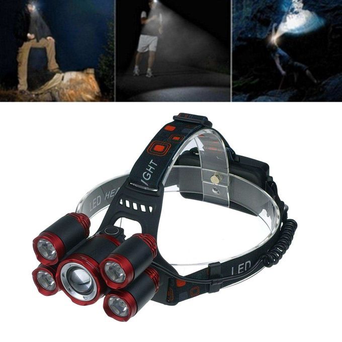 Bright T6 LED  Zoomable Headlight  Hunting Walking Head