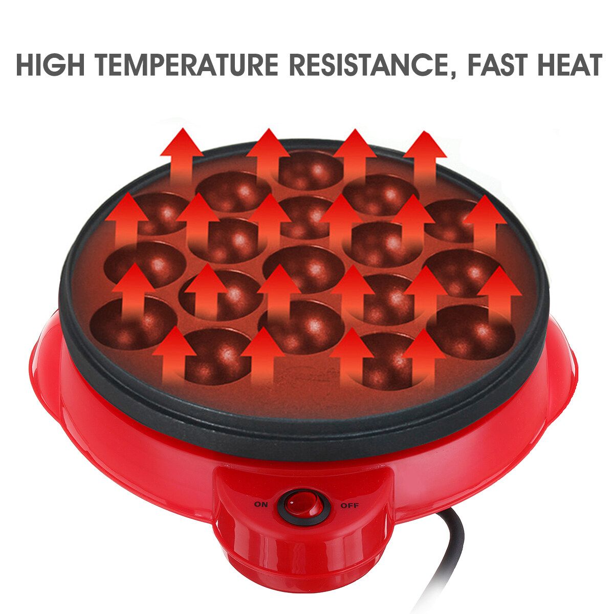 650W 18Holes Electric Takoyaki Maker Machince Snacks Grill Pan Baking Kitchen