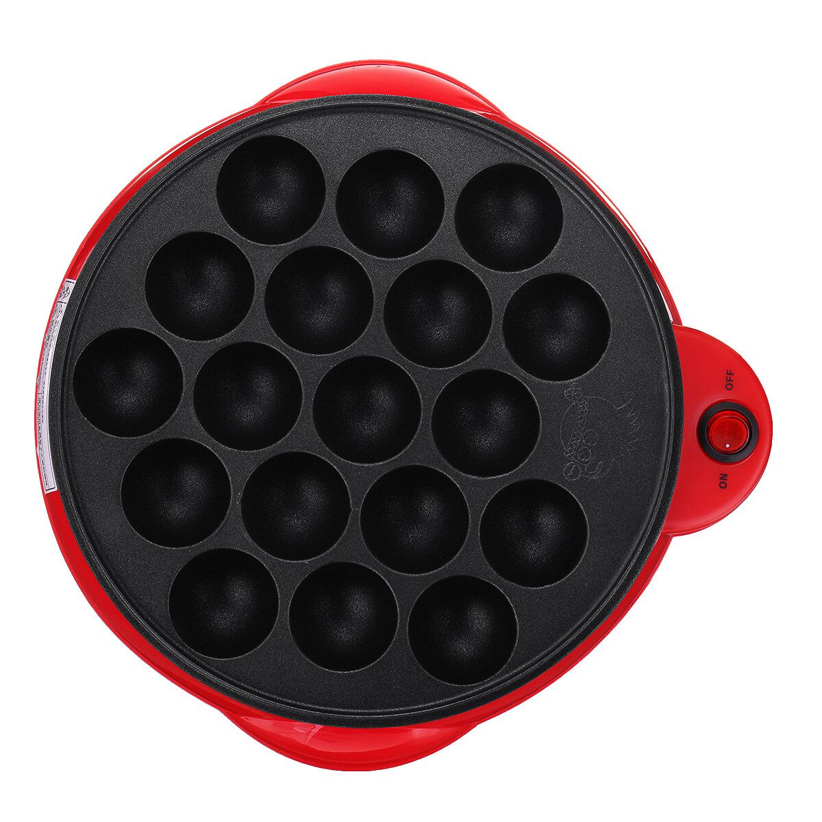 650W 18Holes Electric Takoyaki Maker Machince Snacks Grill Pan Baking Kitchen