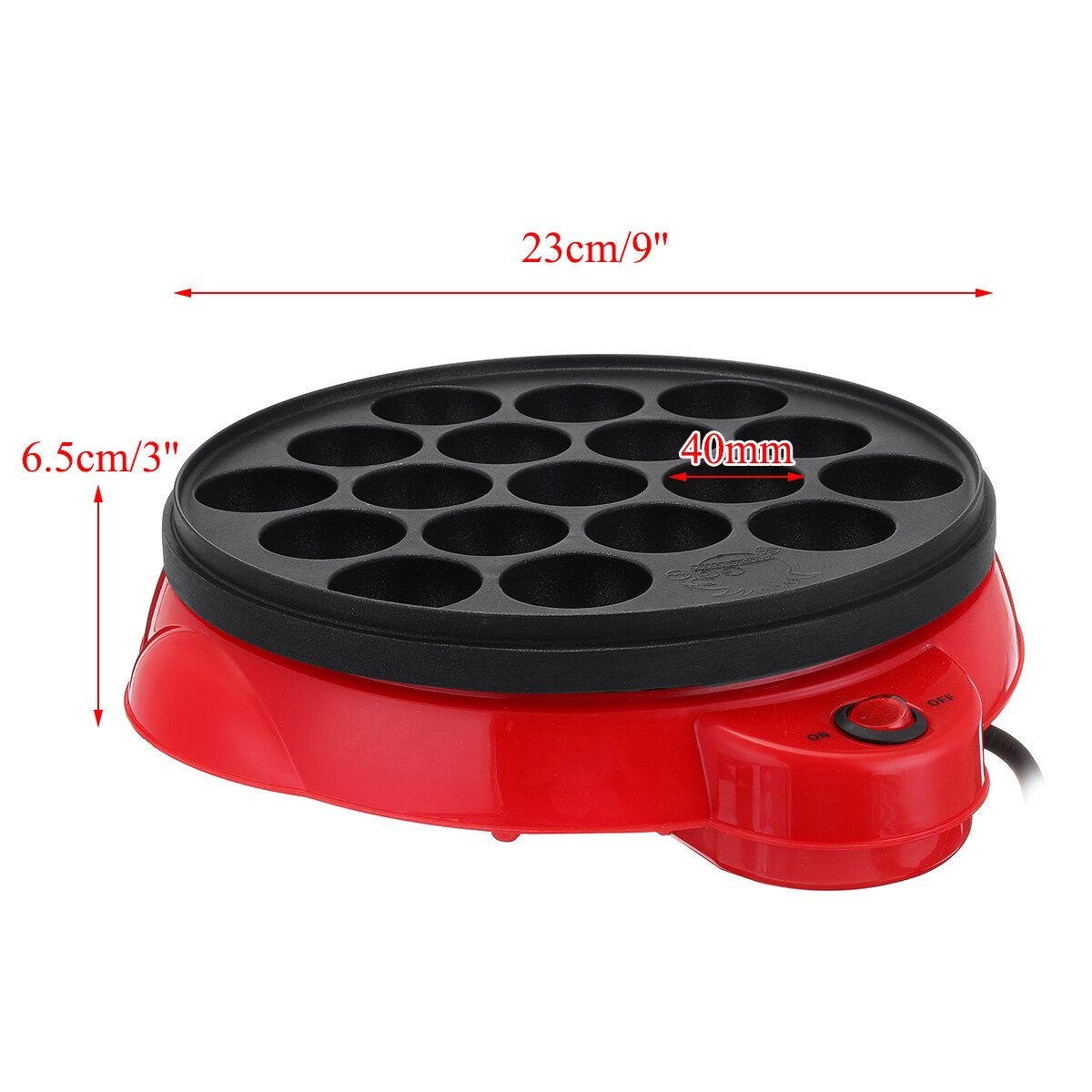 650W 18Holes Electric Takoyaki Maker Machince Snacks Grill Pan Baking Kitchen
