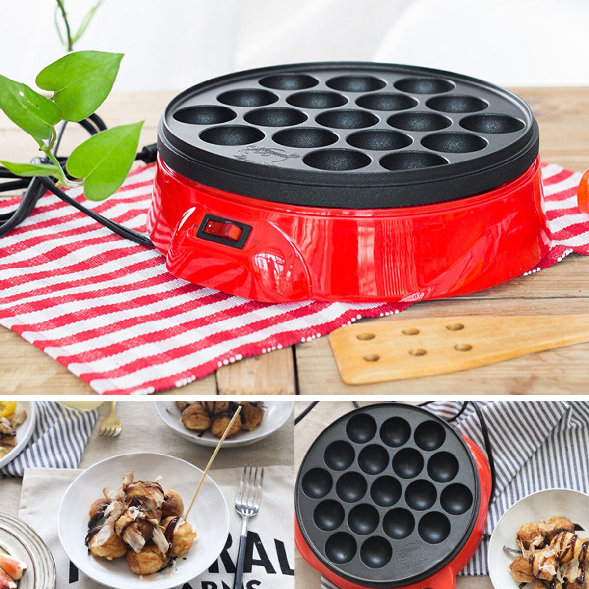 650W 18Hole Takoyaki Grill Pan Electric DIY Home Octopus Meat Ball Maker Plate