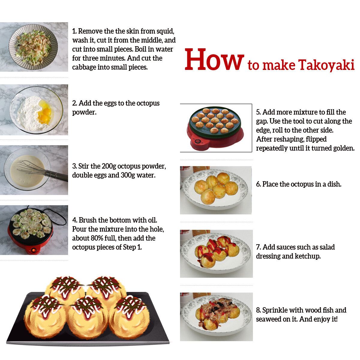 650W 18Hole Takoyaki Grill Pan Electric DIY Home Octopus Meat Ball Maker Plate