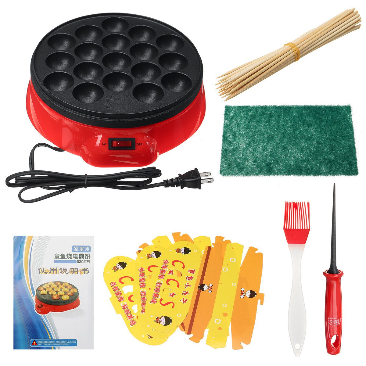650W 18Hole Takoyaki Grill Pan Electric DIY Home Octopus Meat Ball Maker Plate