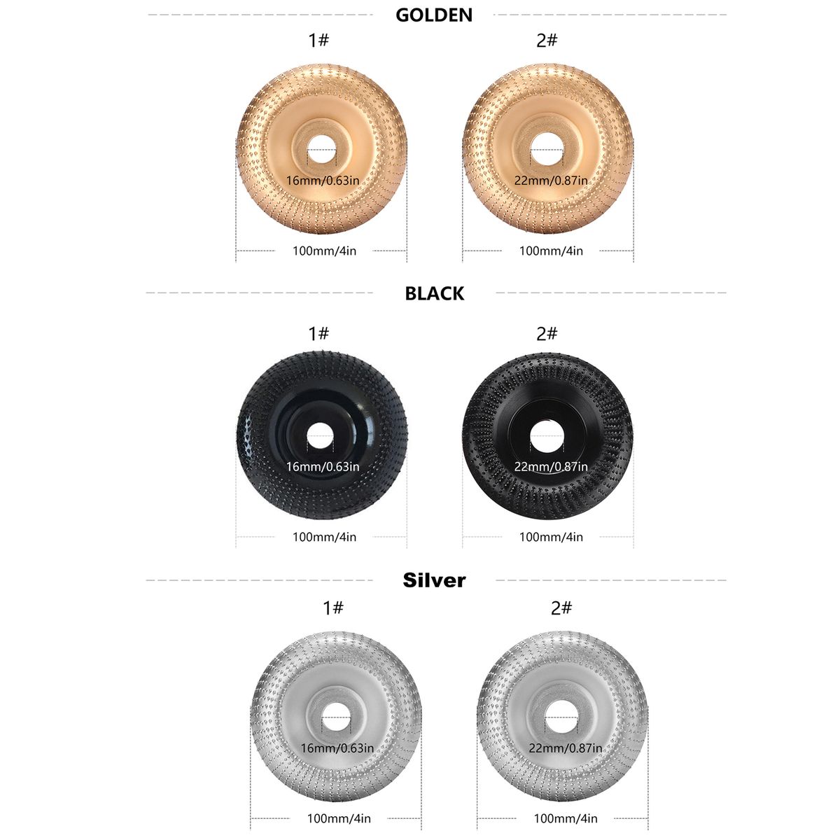 2Pcs 4'' Grinder Wheel Disc Wood Shaping Wheel Wood Grinding