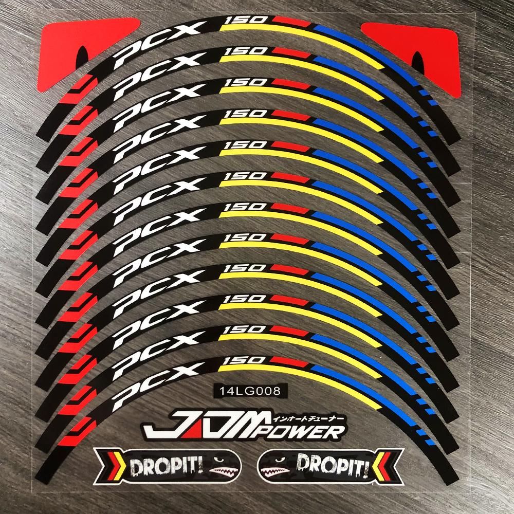 Reflective Motorcycle Accessories Wheel Sticker Inside of Hub Decals Rim Stripe Tape For Honda PCX150 pcx150