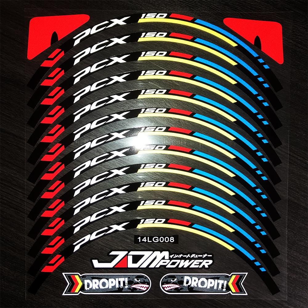 Reflective Motorcycle Accessories Wheel Sticker Inside of Hub Decals Rim Stripe Tape For Honda PCX150 pcx150