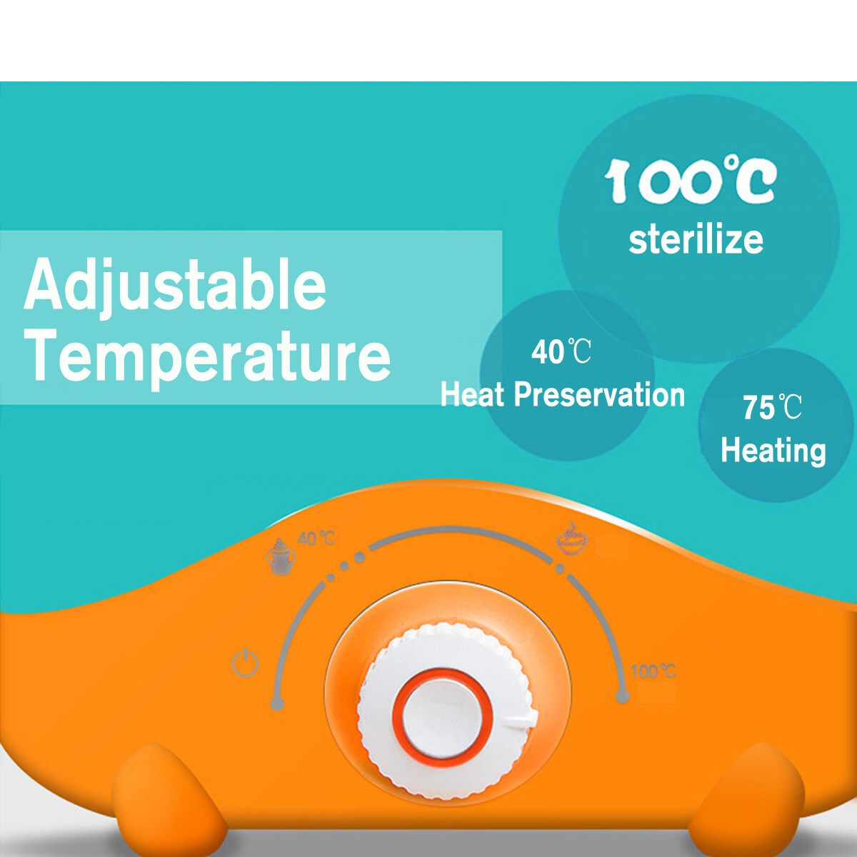 Electric Milk Heater Bottle Heating Sterilize Baby Food Warmers Food Feeding Orange