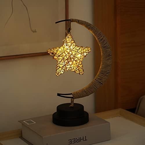 Led Star Moon Night Lights Table Lamp Creative Ramadan Lamp For Kid Room Bedroom Home For Eid Mubarak Muslim Islamic Festival Holiday Wedding Party Decoration