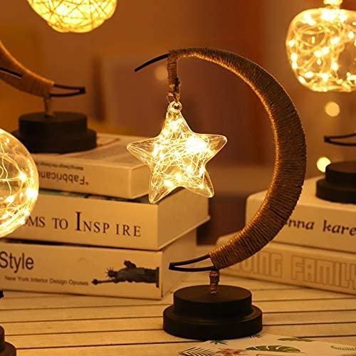 Led Star Moon Night Lights Table Lamp Creative Ramadan Lamp For Kid Room Bedroom Home For Eid Mubarak Muslim Islamic Festival Holiday Wedding Party Decoration