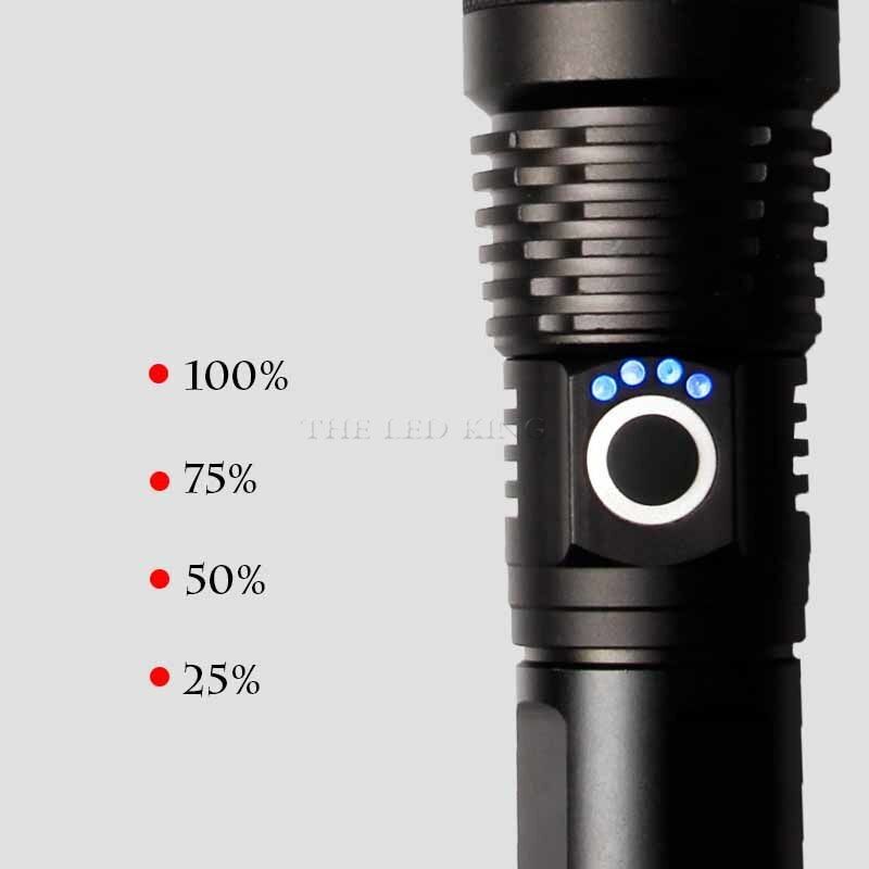 10000MAH XHP50 70 Powerful Flashlight 16-core Brightest