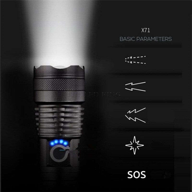 10000MAH XHP50 70 Powerful Flashlight 16-core Brightest