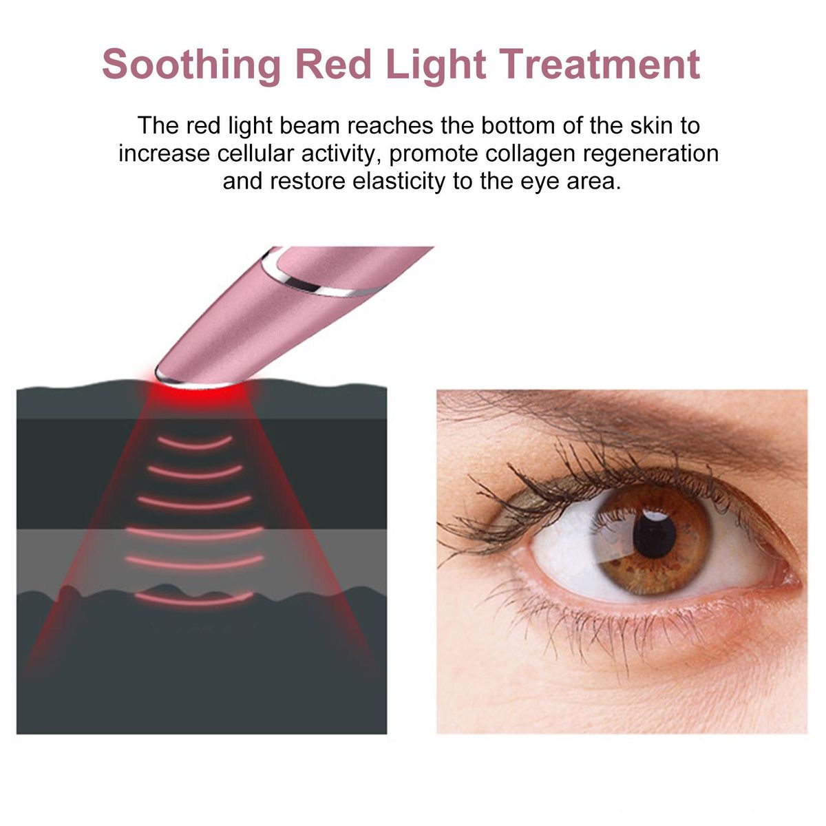 Photonic Thermal Eye Beauty Eye Massager for Puffiness Dark Circles Eye Bags Tightening and Firming