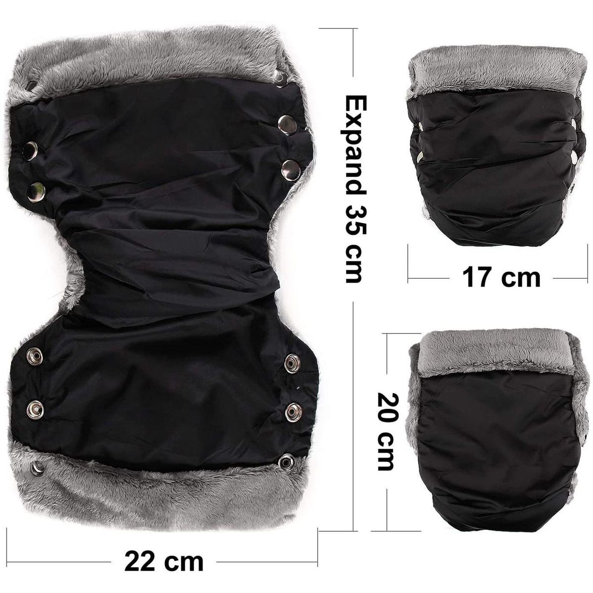 1 Pair Stroller Hand Muffs Baby Stroller Gloves Warm Hand Gloves Hand Warmer Waterproof Windproof Anti-Freeze Extra Thick for Parents Keep Warm in Cold Winter