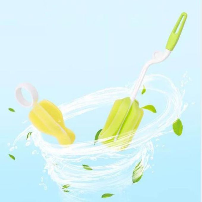 2p S Baby Bottle Brush Sponge Pa Ifier Brush 360 Degree  Leaning Brush-green