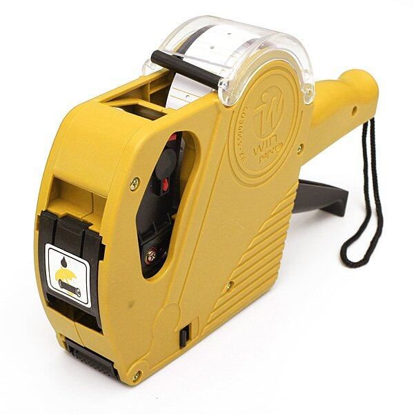 MX-5500 EOS 8 Digits Price Tag Labeler +5000 White W/Red Lines Labels +1 Ink - Intl Yellow