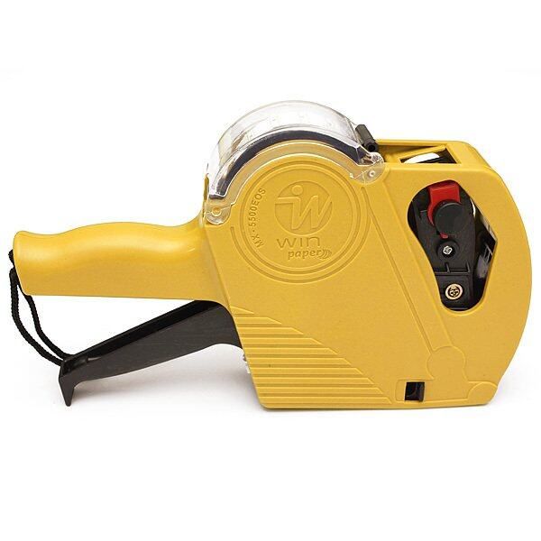 MX-5500 EOS 8 Digits Price Tag Labeler +5000 White W/Red Lines Labels +1 Ink - Intl Yellow