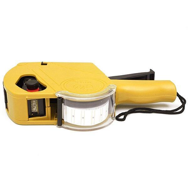 MX-5500 EOS 8 Digits Price Tag Labeler +5000 White W/Red Lines Labels +1 Ink - Intl Yellow