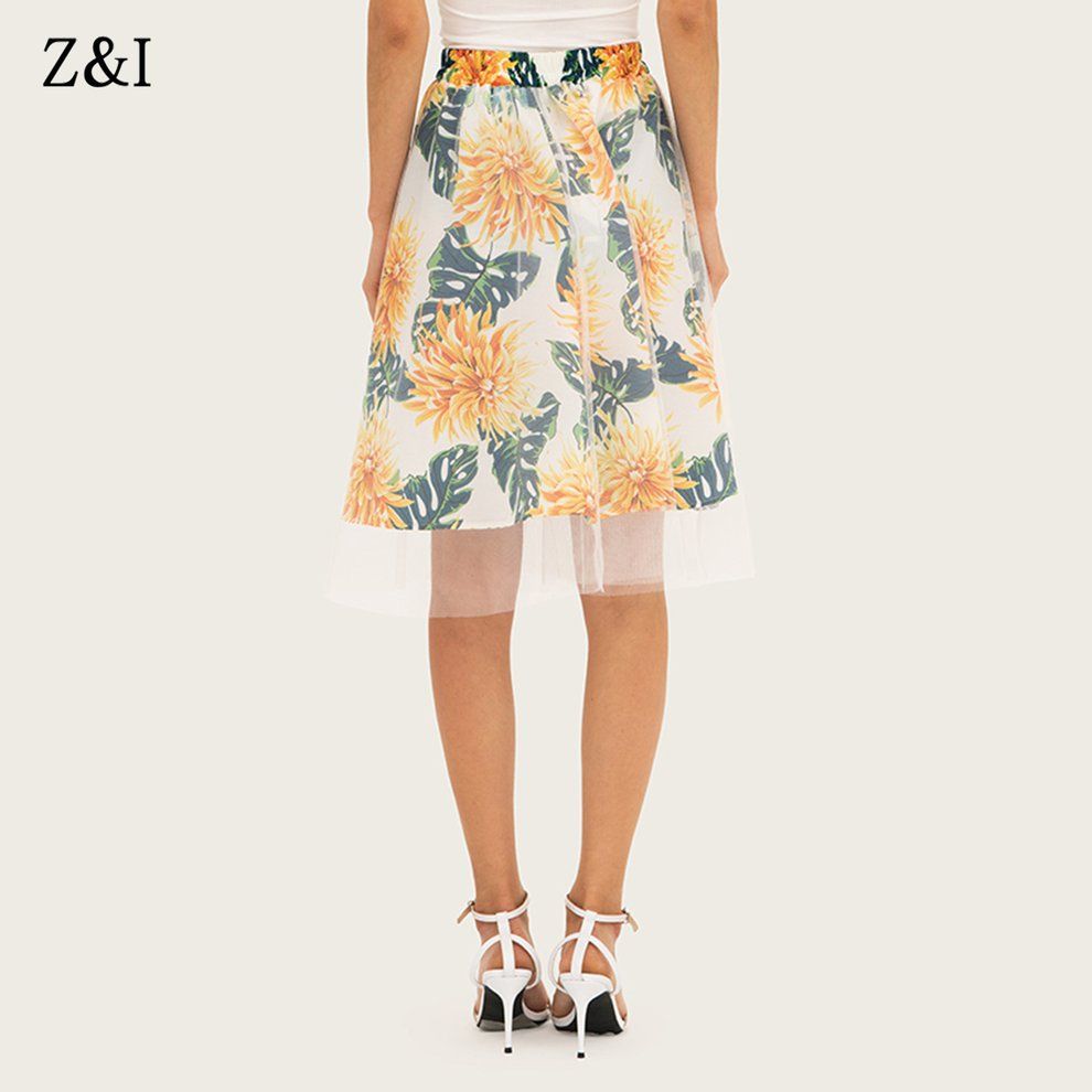 18320 Short Half-length Skirt With High Waist A-shaped Mesh Yarn Waist