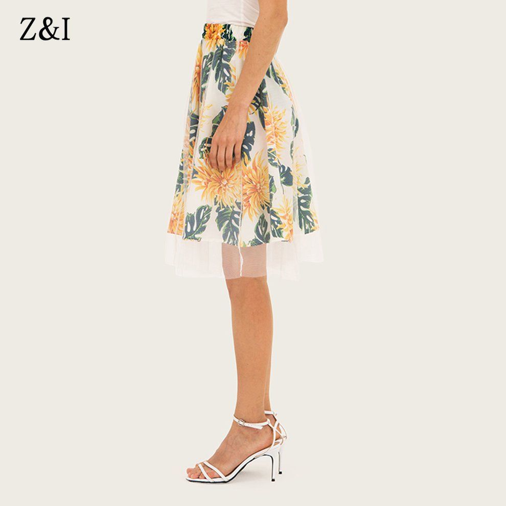 18320 Short Half-length Skirt With High Waist A-shaped Mesh Yarn Waist