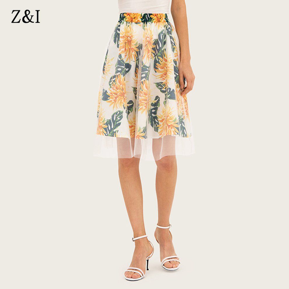 18320 Short Half-length Skirt With High Waist A-shaped Mesh Yarn Waist