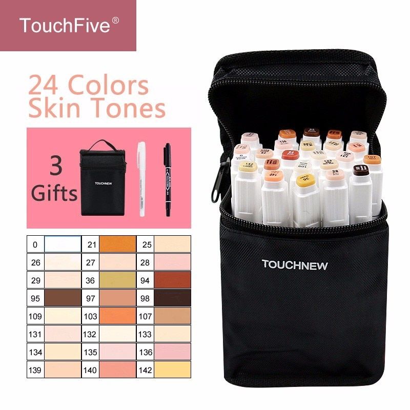 Touchfive 12 24Colors Skin Tones Set Alcohol-based Ink
