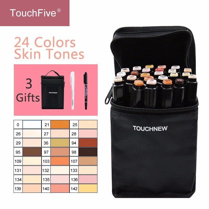 Touchfive 12 24Colors Skin Tones Set Alcohol-based Ink