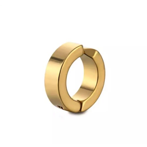 Round Clip On Non Piercing Ear Stud Earring - Gold