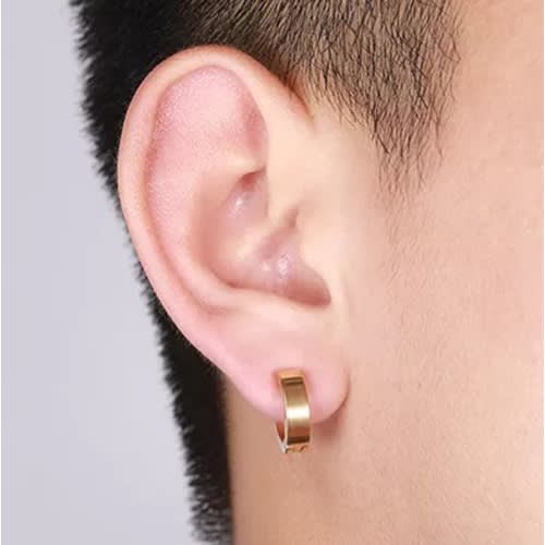 Round Clip On Non Piercing Ear Stud Earring - Gold