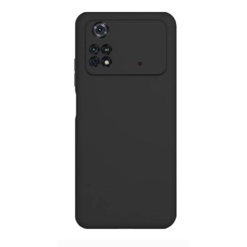 Silicon Back Case For Xiaomi Poco M4 Pro 4g   - Black
