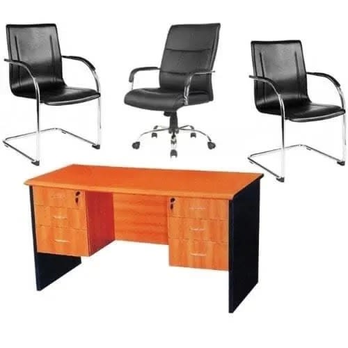 5ft Office Table With 3 Chairs