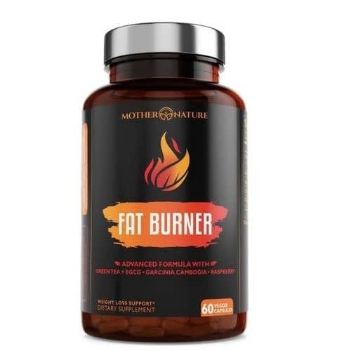 Fat Burner Caps Pills With Green Tea Extract - Raspberry - 60 Capsules