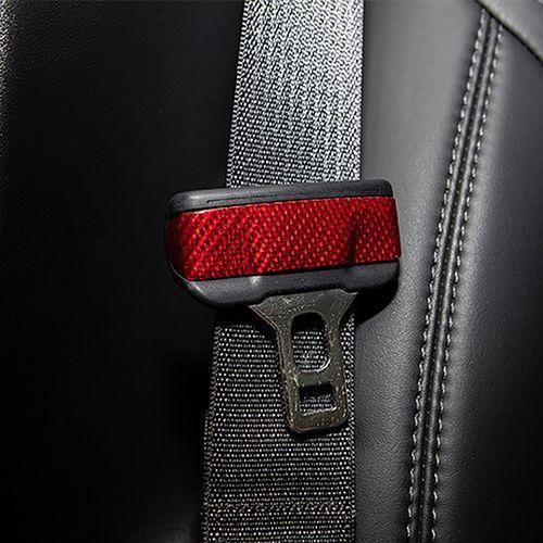 2Pcs Real Carbon Fiber Car Seat Safety Belt Buckle