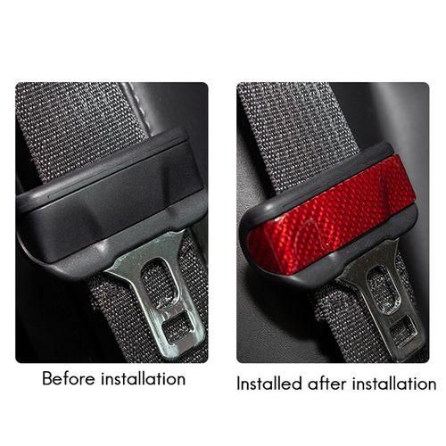 2Pcs Real Carbon Fiber Car Seat Safety Belt Buckle