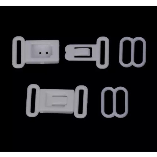 25 Plastic Adjustable Bow Tie Hooks - White