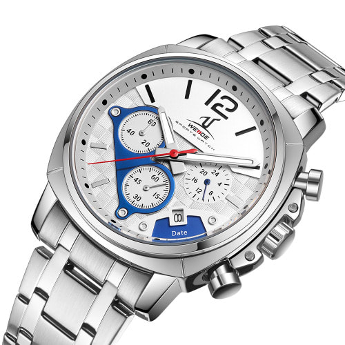 Men Chain Watch -Silver